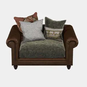 Constable Snuggler Chair Galveston Bark and Coco Velvet Olive